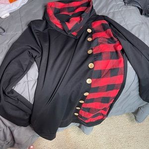 Checkered red and black dress